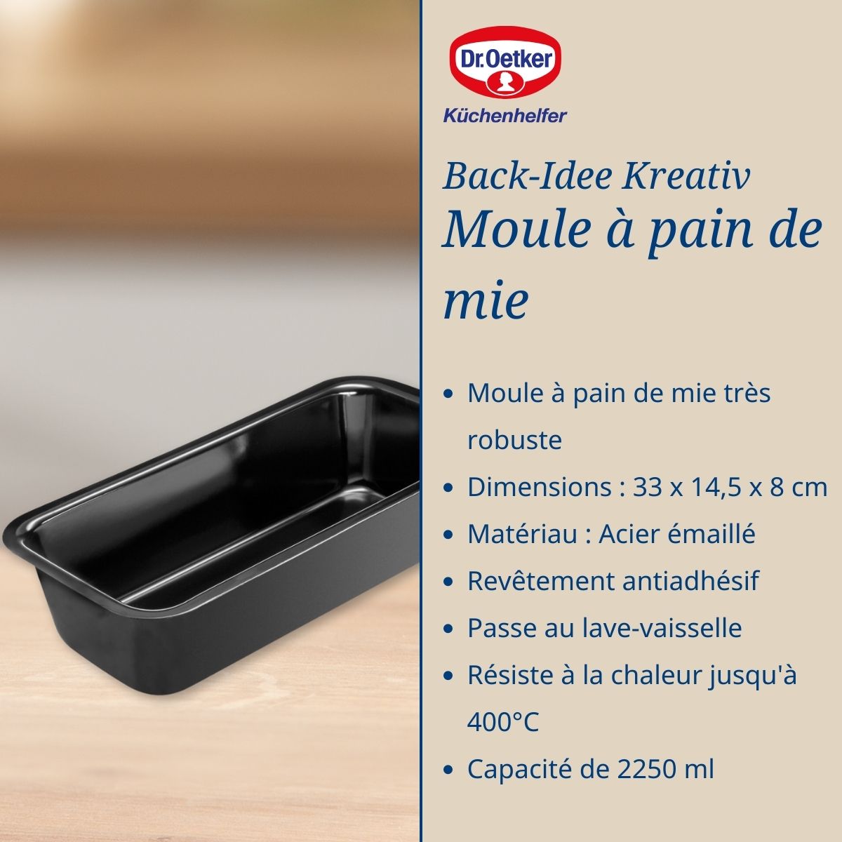 Moule à pain de mie en acier émaillé 30 cm Dr. Oetker Back-Idee Kreativ Dr. Oetker - Mathon - 4
