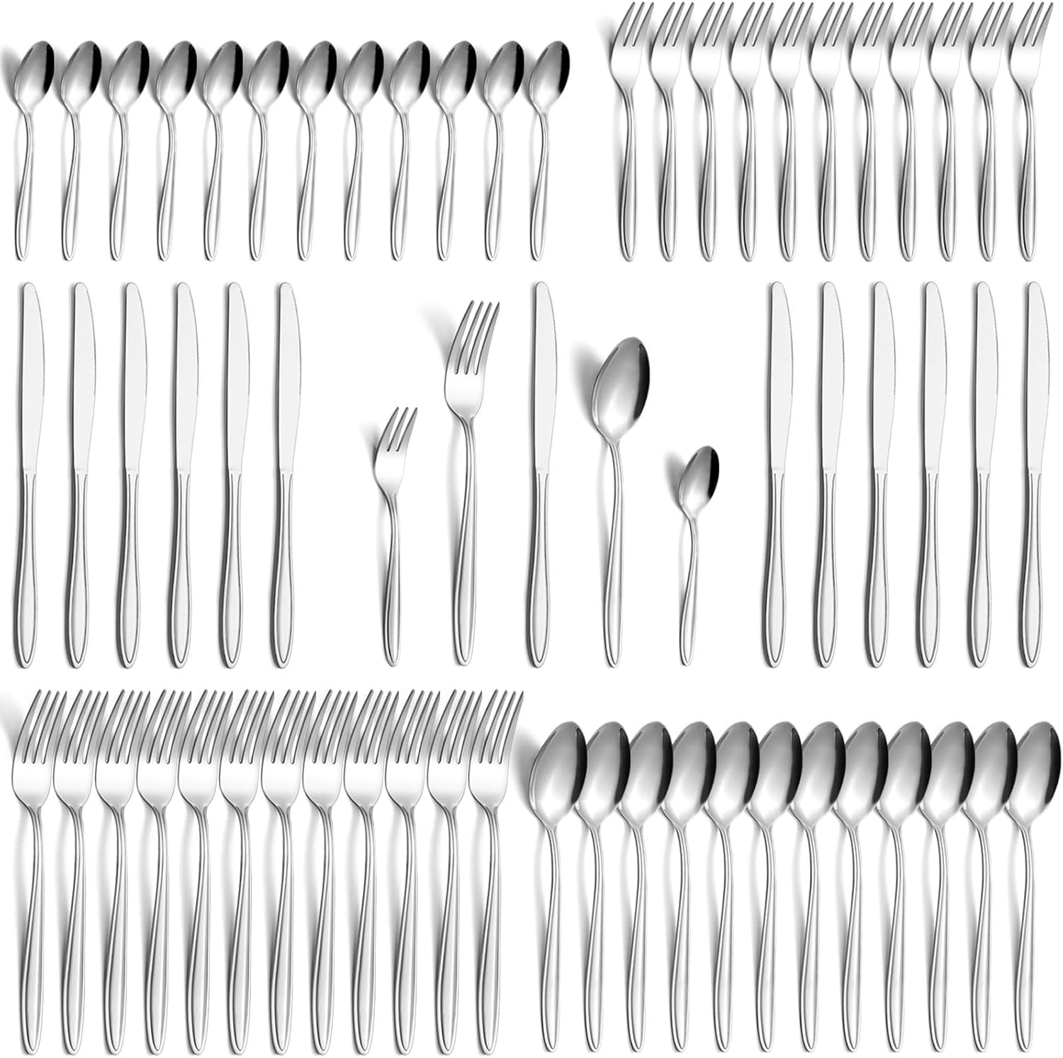 Lot de 60 couverts en acier inoxydable pour 12 personnes - Poli brillant Vendos85 - Mathon