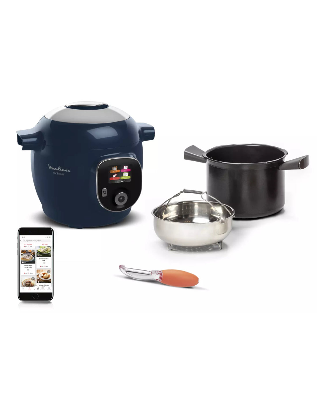 Multicuiseur Intelligent Cookeo+ Ce85f410 - 6l - 1600w - Bleu Moulinex - Mathon