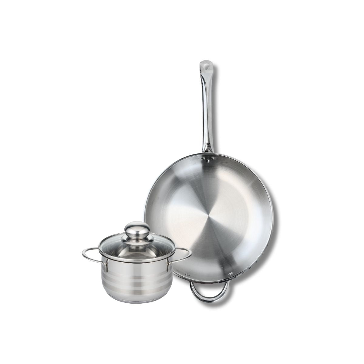 Ensemble de 1 Poêle de cuisson 32 cm et 1 faitout 16 cm  Profi Brillant Elo - Mathon - 1