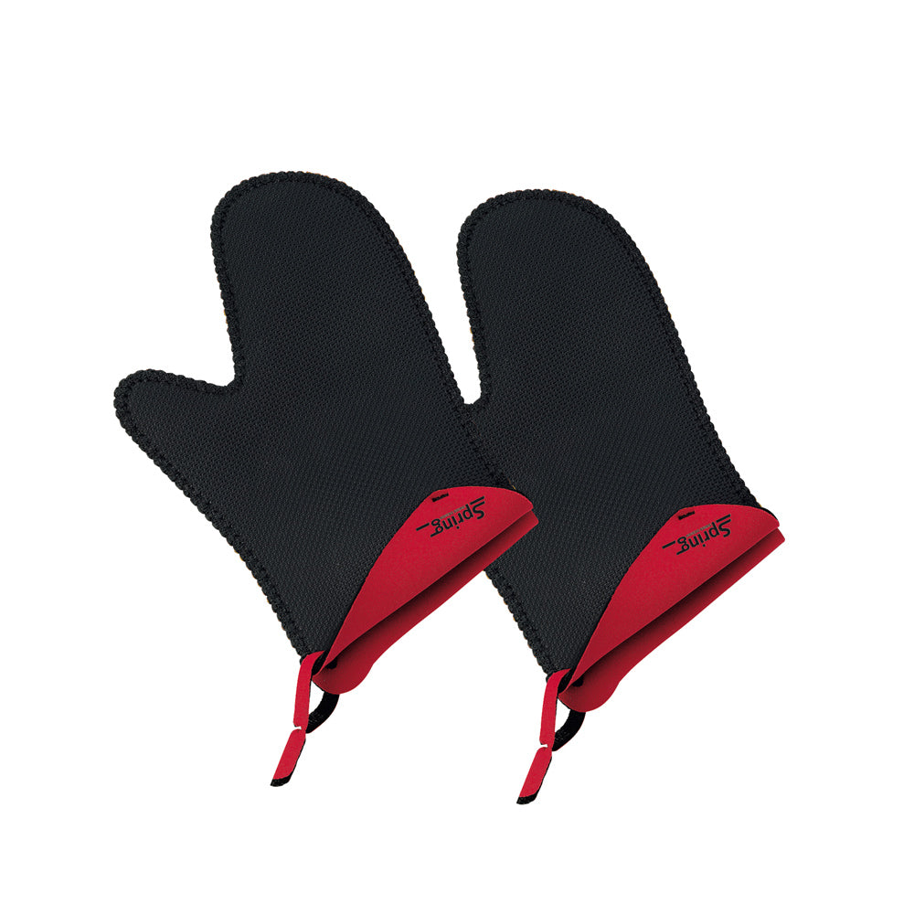 Set de 2 gants de cuisine rouge et noir Spring - Mathon