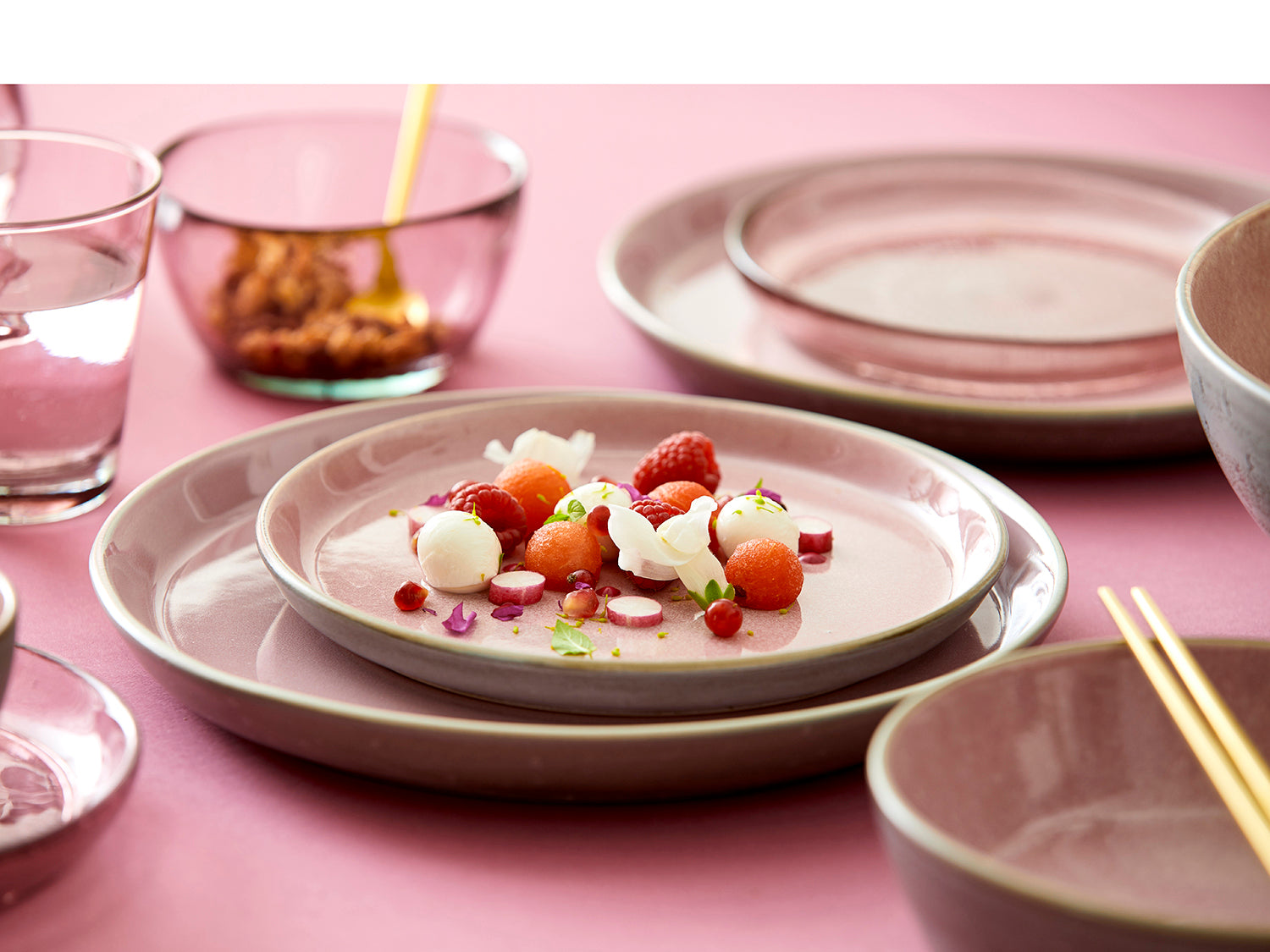 Assiette GASTRO en grès Gris/Rose clair Bitz - Mathon - 9