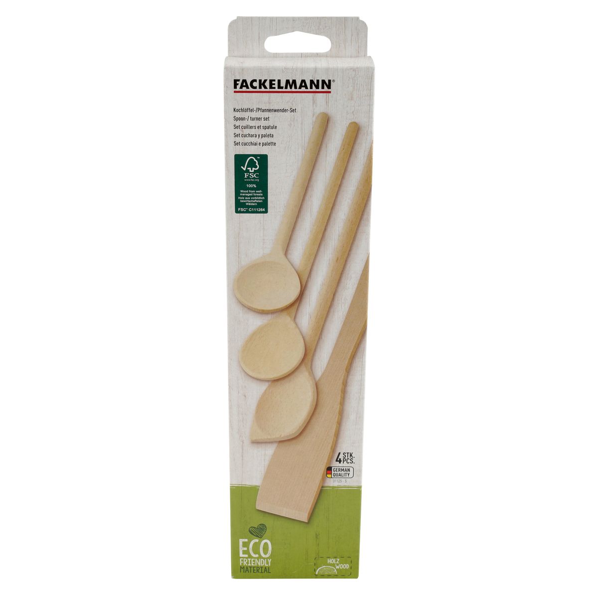 Set de 4 ustensiles de cuisine en bois FSC  Nature Fackelmann - Mathon - 9