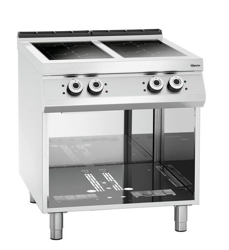 Fourneau à induction - 4 zones - 20 kW - soubassement ouvert - Bartscher - Mathon - 1