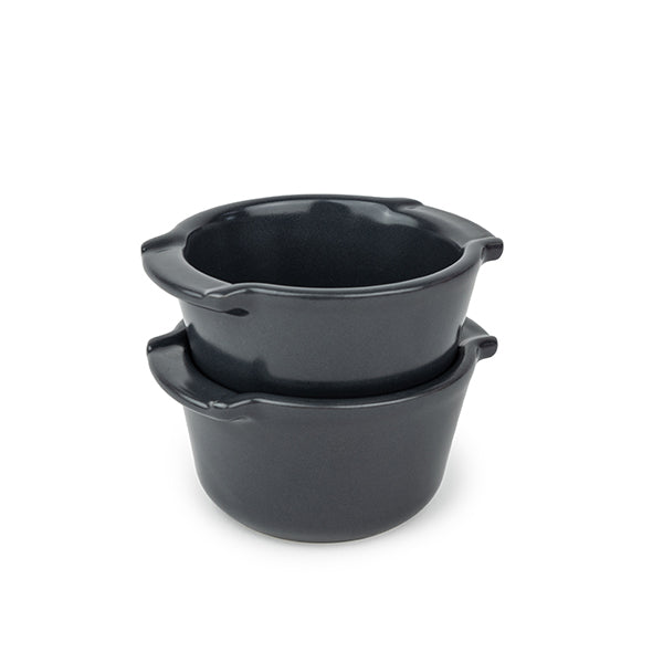 Set de 2 ramequins en céramique 11 cm Appolia ardoise Peugeot - Mathon - 1