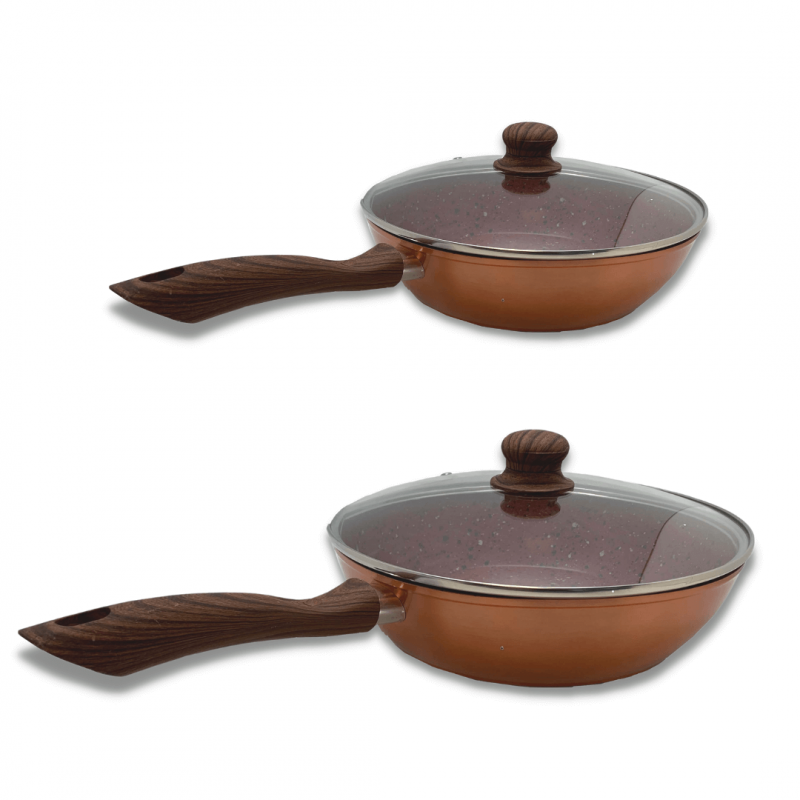 Sauteuse granit 24 et 28cm + 2 couvercles Venteo - Mathon - 1