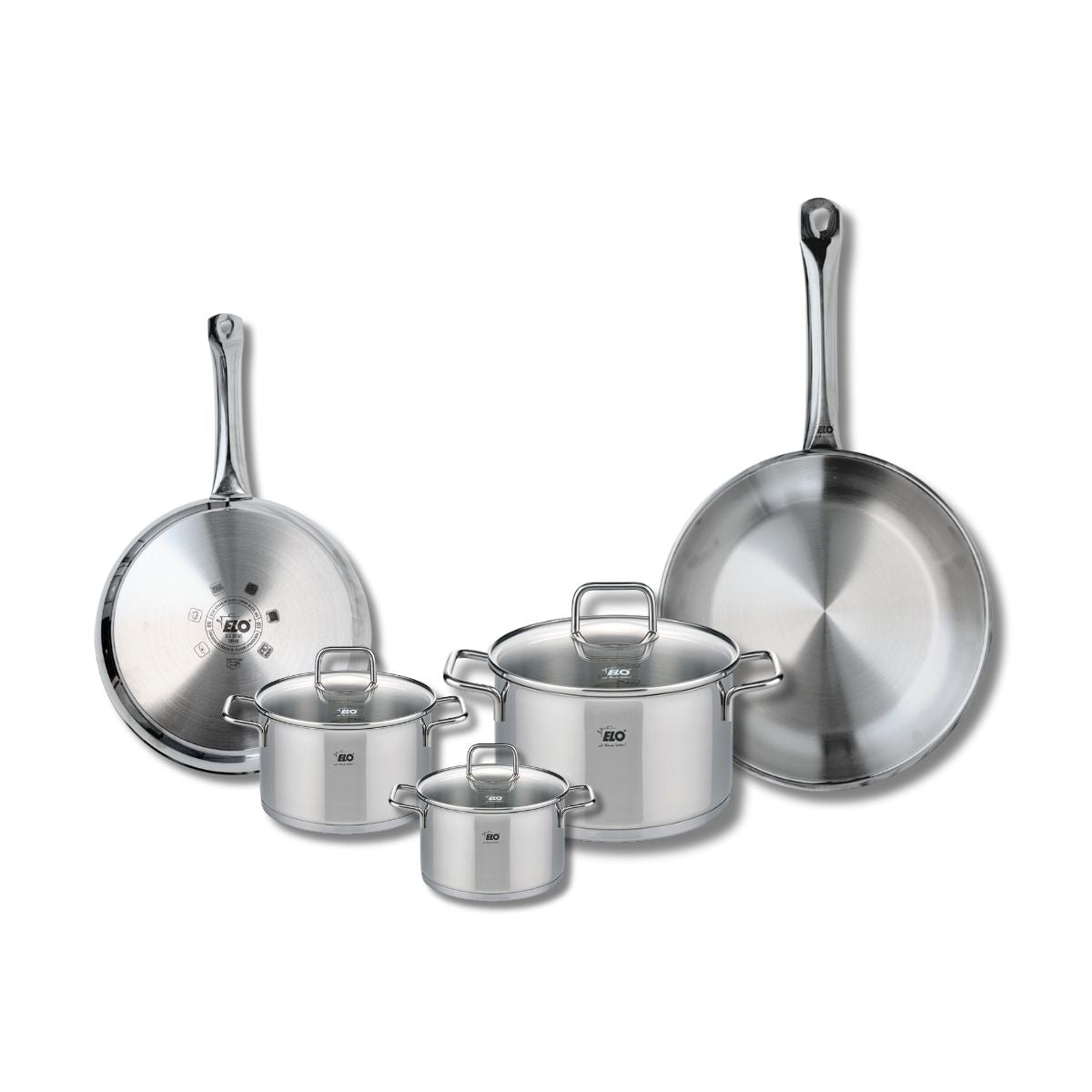 Set de 2 Poêles de cuisson 24 et 28 cm et 3 faitouts 12, 14 et 20 cm  Profi Citrin Elo - Mathon - 1
