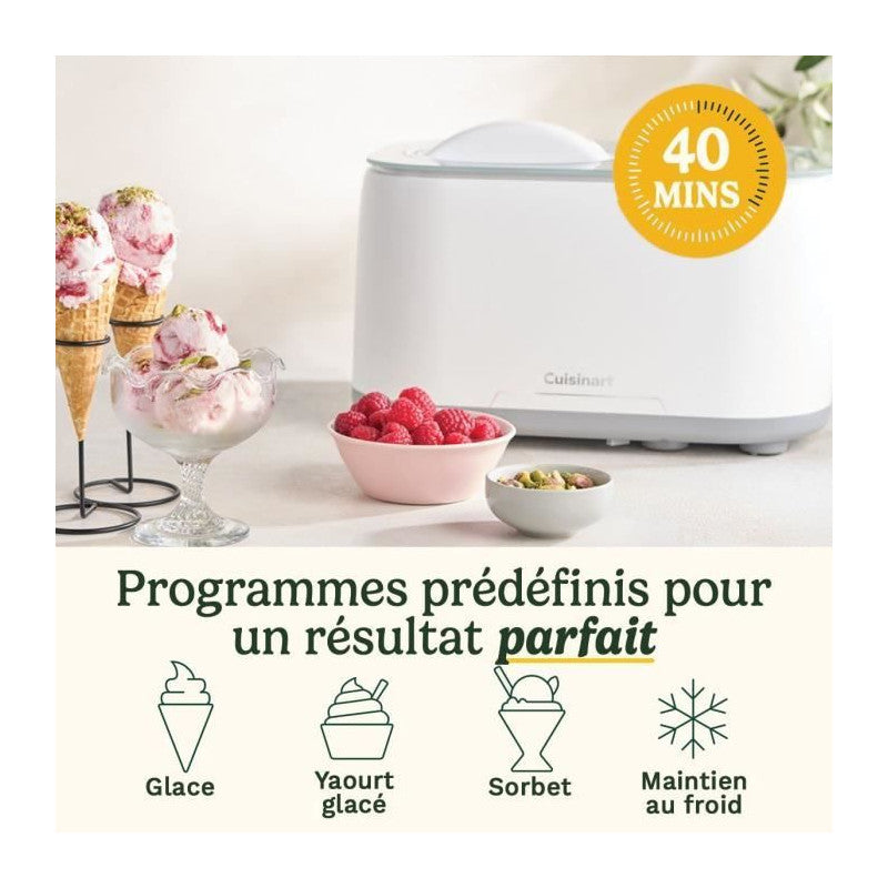 Machine A Glace   - Ice90e - 100 W - 950 Ml - Blanc Cuisinart - Mathon - 3