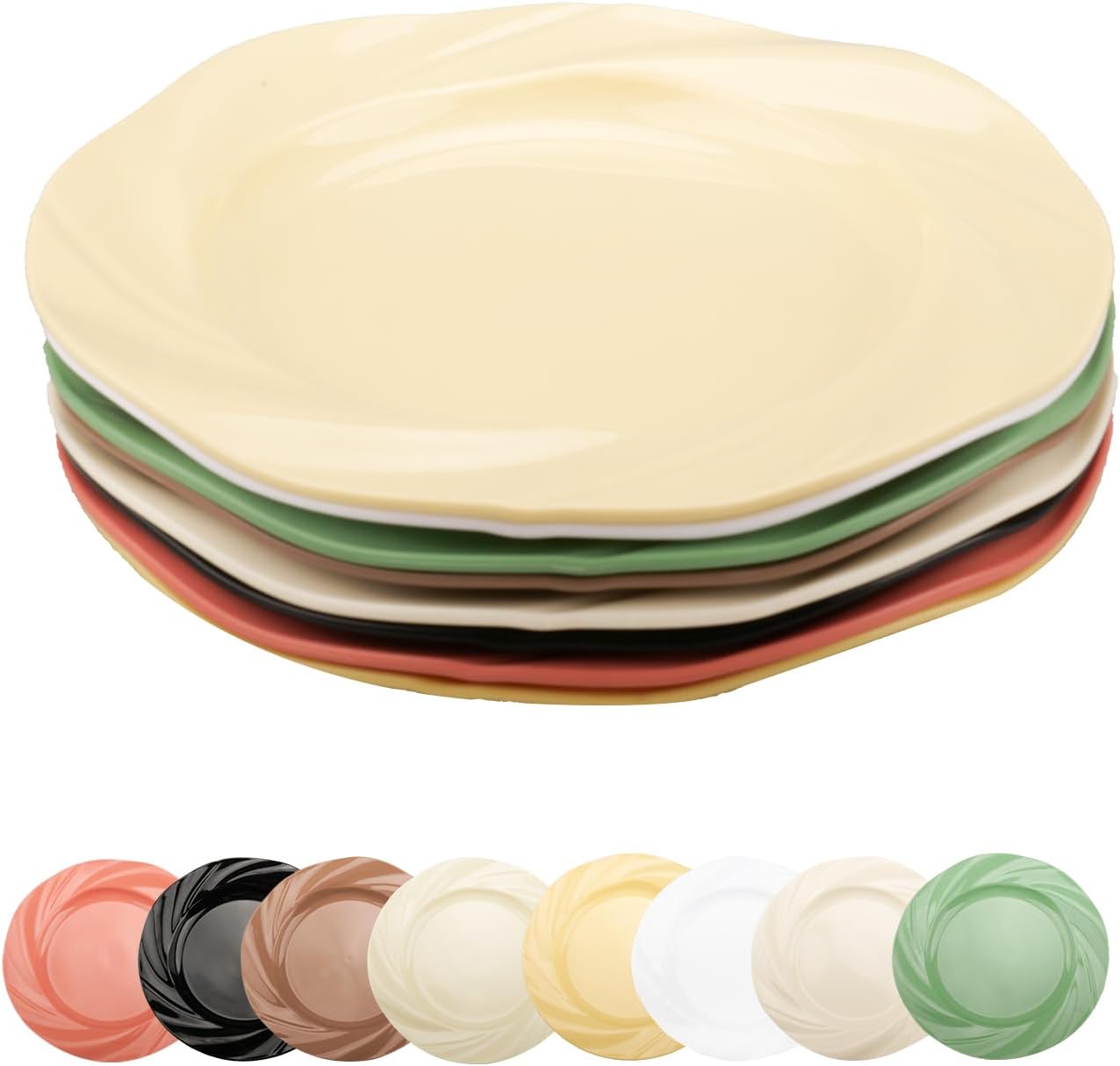Lot de 8 assiettes en PP colorées 19,5 cm Vendos85 - Mathon