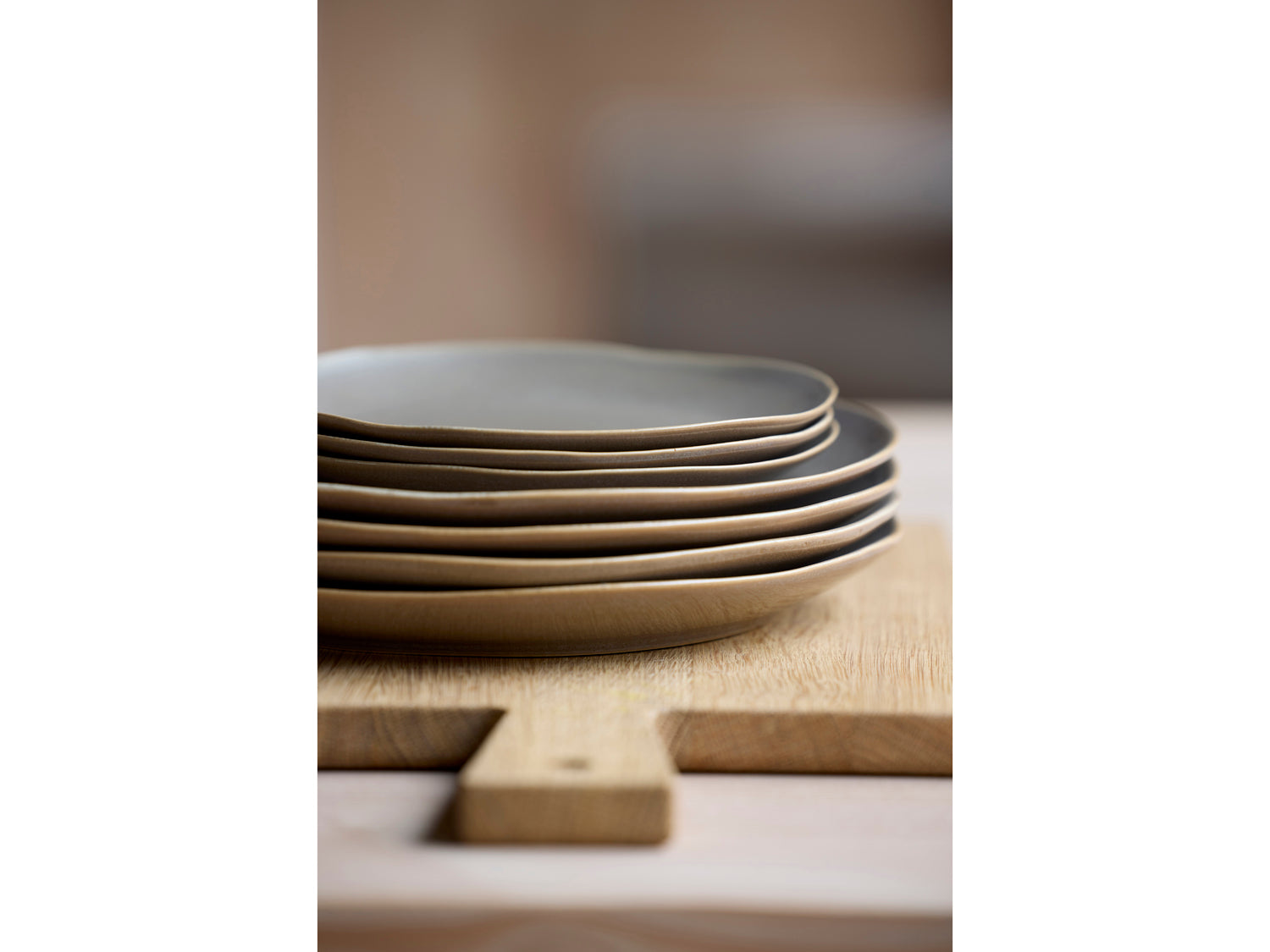 Assiette plate Shoku en Grès Marron chaud Villa Collection - Mathon - 4