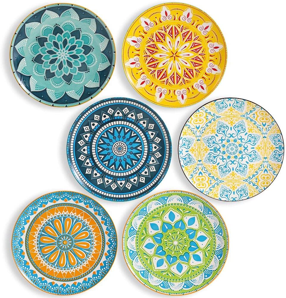 Set 6 Assiettes Plates Céramique Colorée 25 cm Vendos85 - Mathon