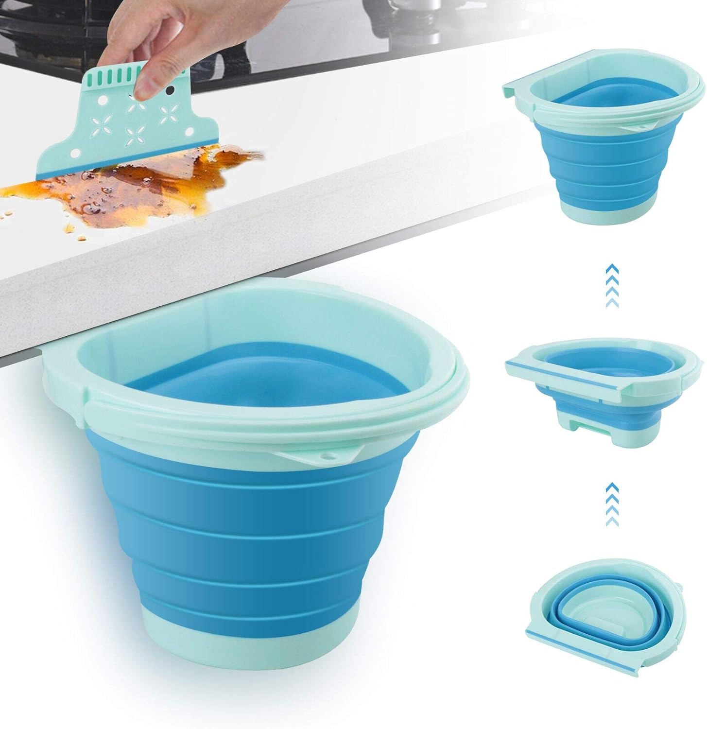 Poubelle Pliable Cuisine de 4L bleu Vendos85 - Mathon