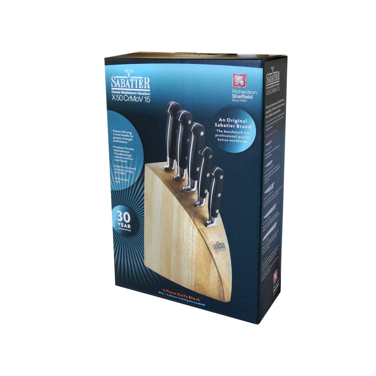 V Sabatier Rock - Bloc 5 couteaux de cuisine Richardson Sheffield - Mathon - 3