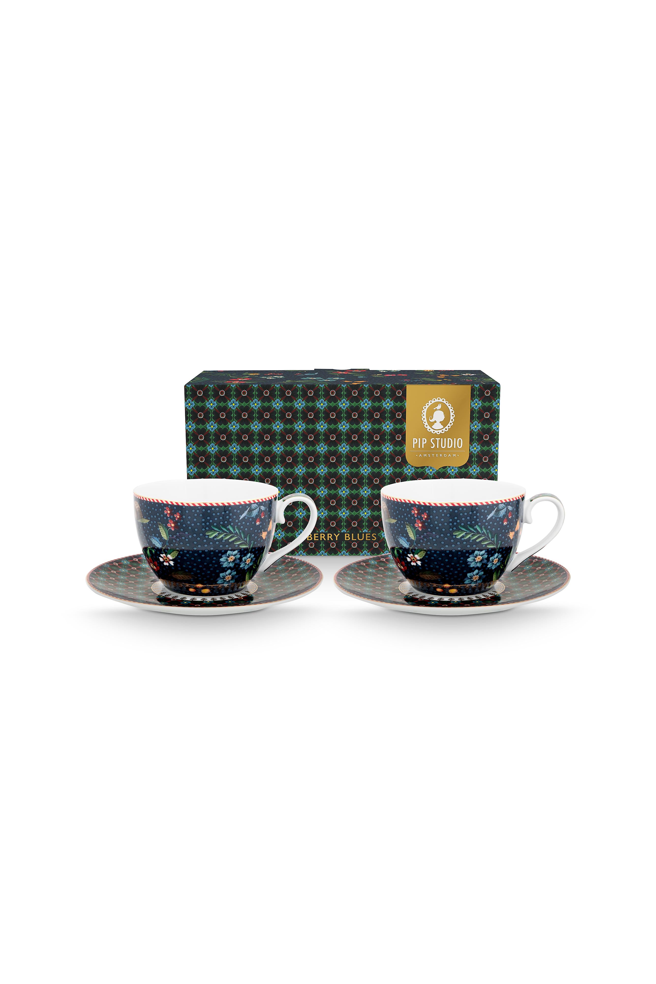 Coffret 2 Paire tasse thé Berry Blues Bleu - 280ml Pip Studio - Mathon