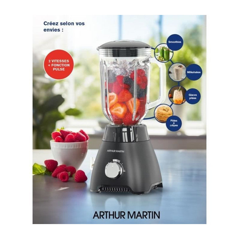 Blender En Verre -   - Ampb40 - 1,5l - 400w - 2 Vitesses + Pulse Arthur Martin - Mathon - 6