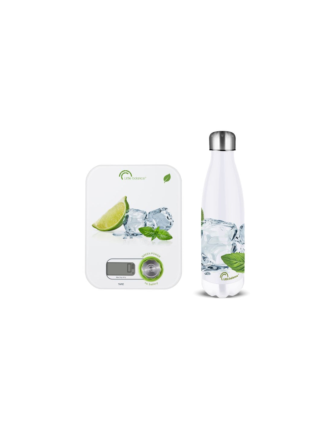 Coffret Balance Culinaire Citrons Ice Green Power +bouteille Isotherme 0.5l LITTLE BALANCE - Mathon - 1