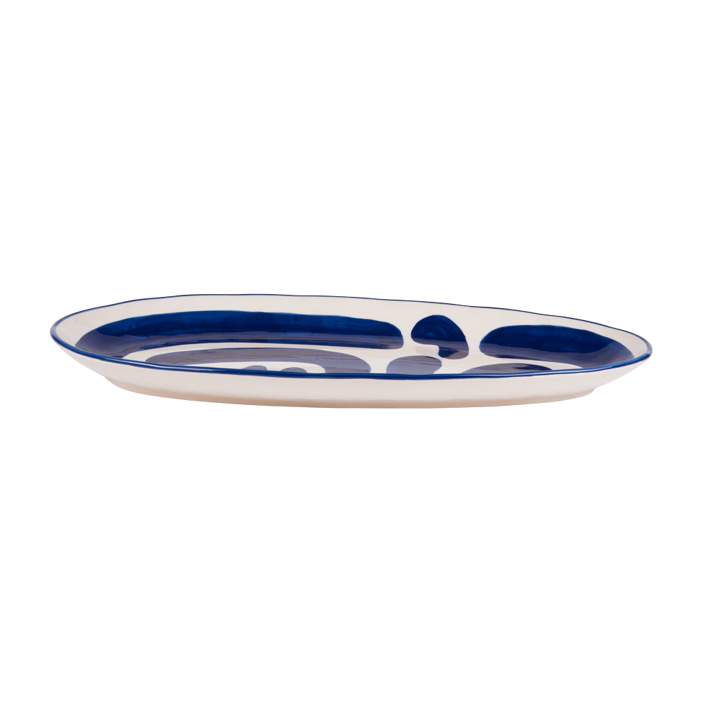 Plat ovale Lulli bleu 41x21 cm Table passion - Mathon - 2