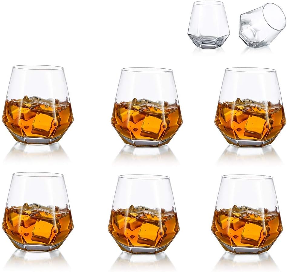 6 Verres à Whisky Inclinés Géométriques – Fond Lourd Vendos85 - Mathon