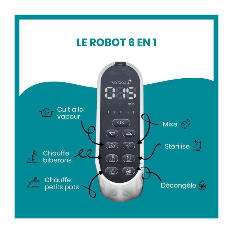 Babymoov Robot Cuisine Bebe Nutribaby + Industrial Grey Babymoov - Mathon - 4