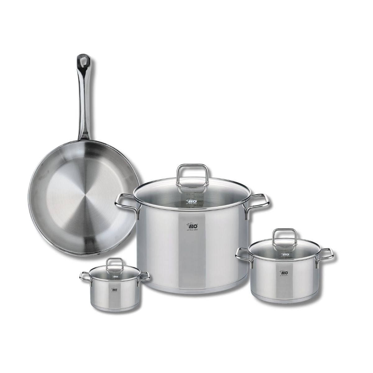 Ensemble de 1 Poêle de cuisson 28 cm et 3 faitouts 12, 16 et 26 cm  Profi Citrin Elo - Mathon - 1