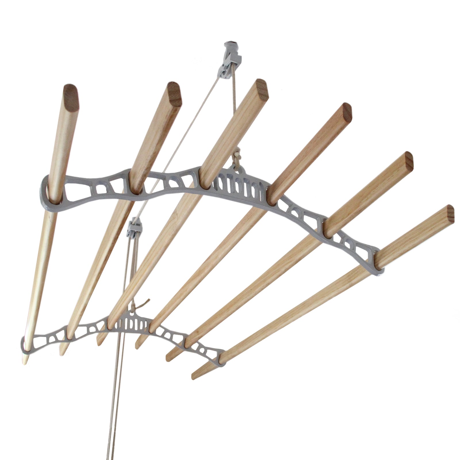 Etendoir à Linge Suspendu de 1,5 Mètre - Poulie Blanc Kukoo - Mathon - 3