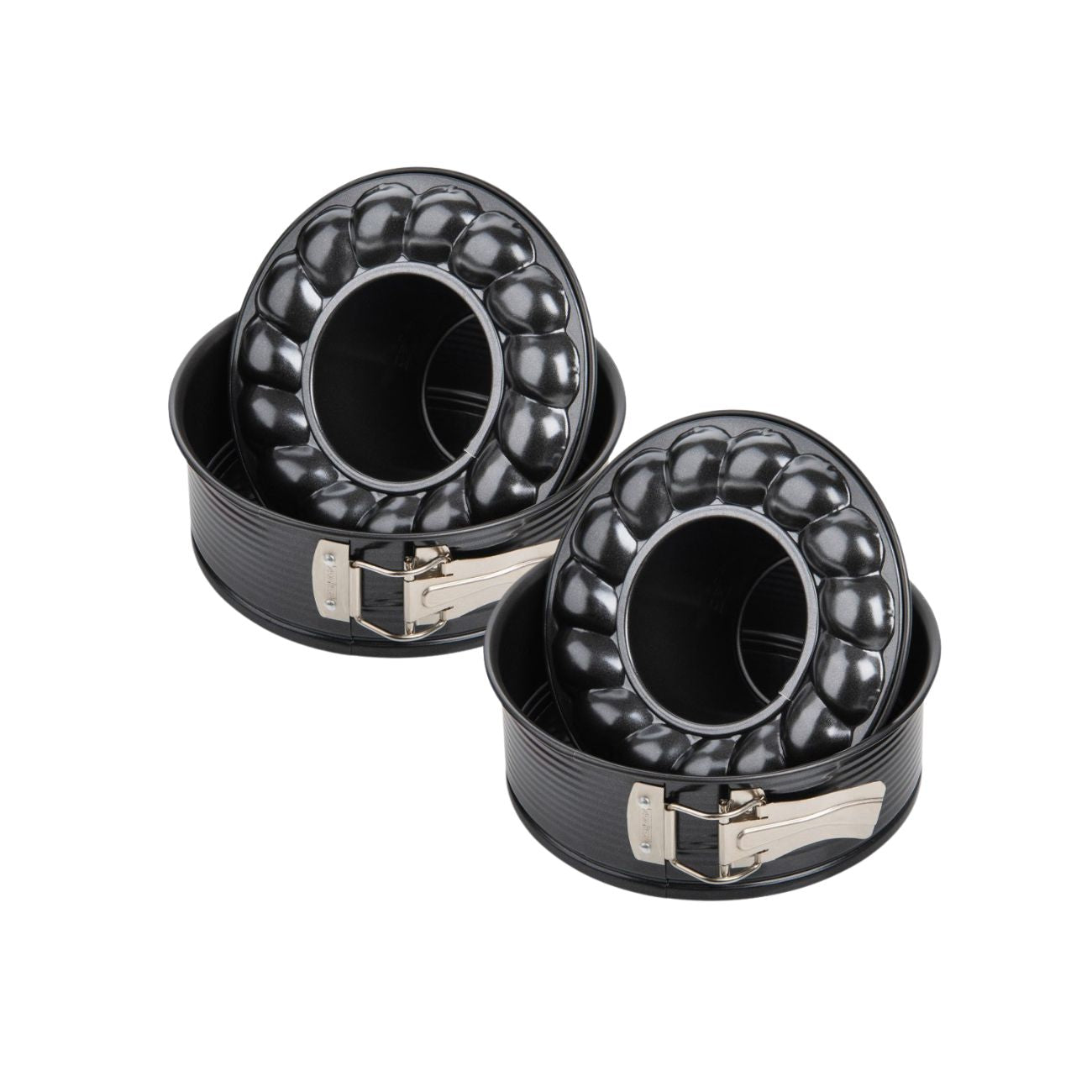 Ensemble de 2 Moules à manqué à charnière avec fond à savarin 18 cm Zenker Black Metallic Zenker - Mathon - 1