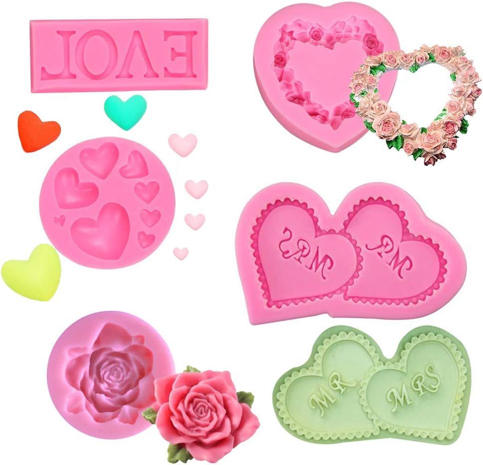 Moule en silicone de Cœur 3D Fleur Fondant Vendos85 - Mathon