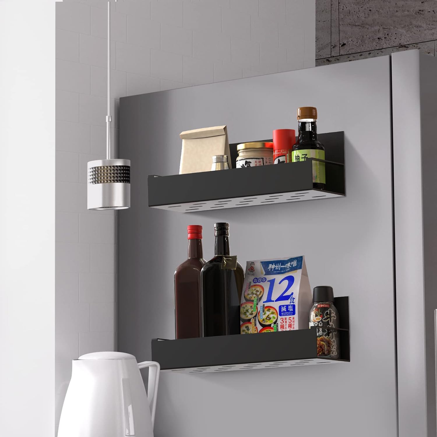 Lot de 2 étagères magnétiques à épices noir Vendos85 - Mathon