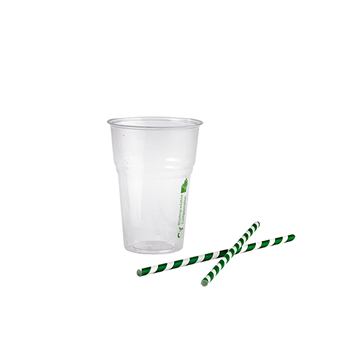 Gobelet PLA transparent  H122mm 400ml - 12pcs - FirstPack - Mathon