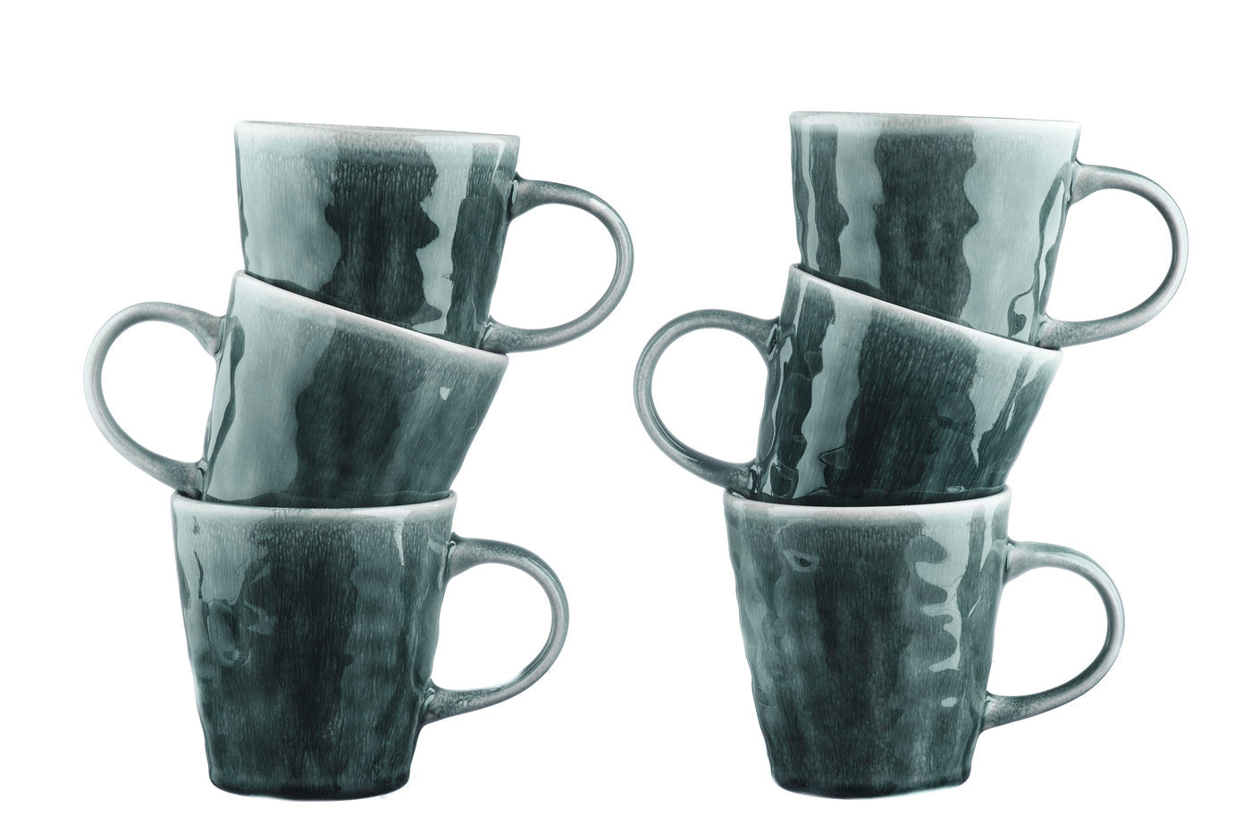 Lot de 6 mugs en grès bleu 40cl Björn - Mathon - 3