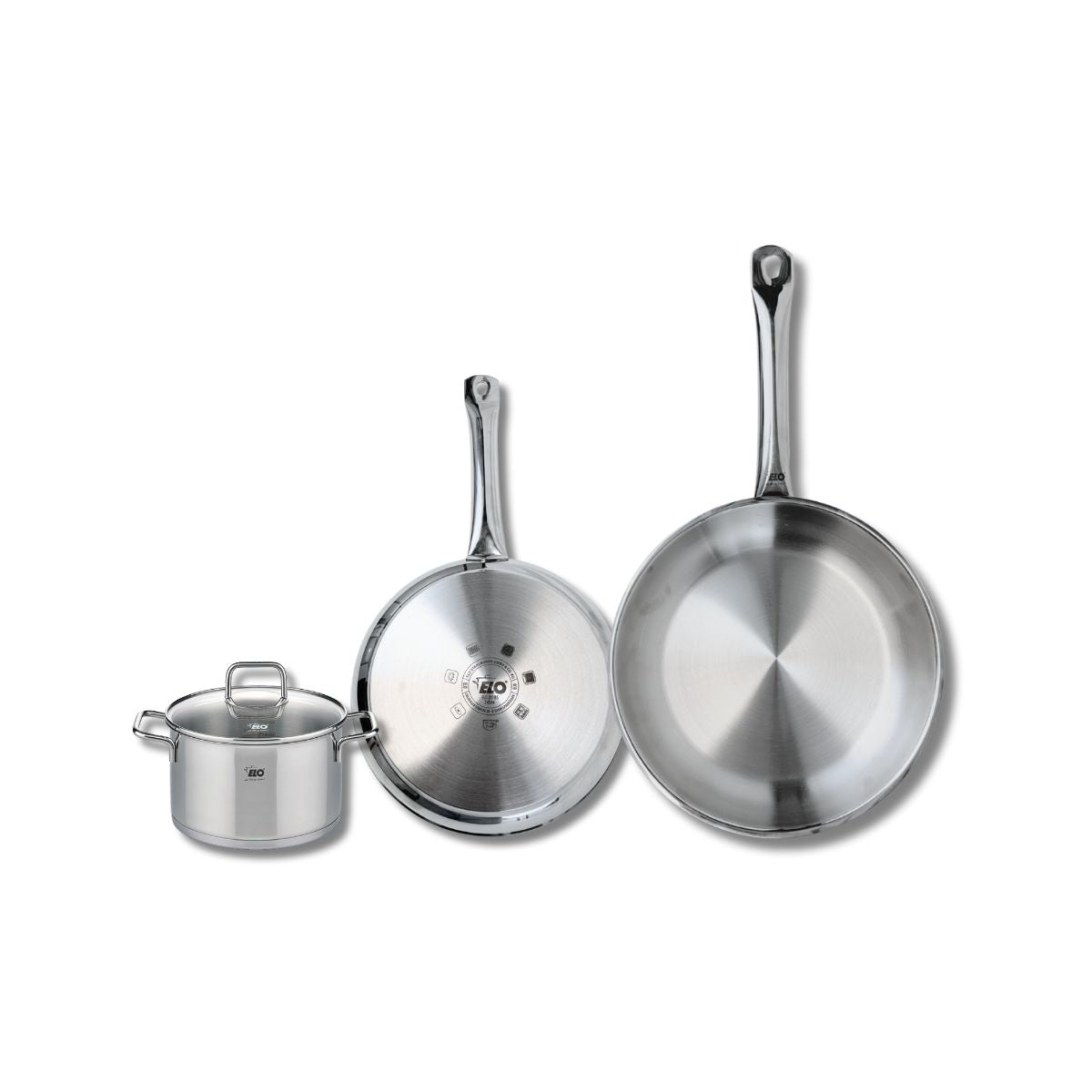 Set de 2 Poêles de cuisson 24 et 28 cm et 1 faitout 14 cm  Profi Citrin Elo - Mathon - 1