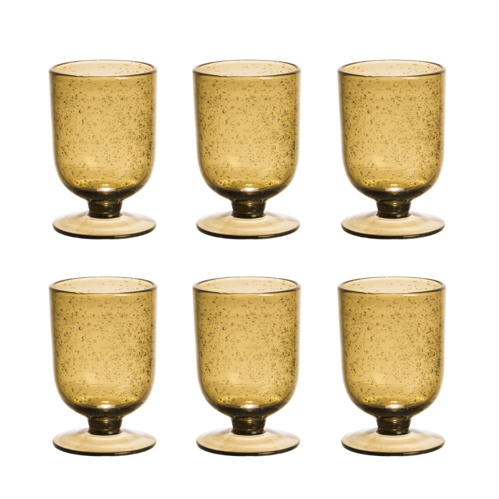 Verre à pied Gordes Bullé 25 cl ambre (lot de 6) Table passion - Mathon - 1
