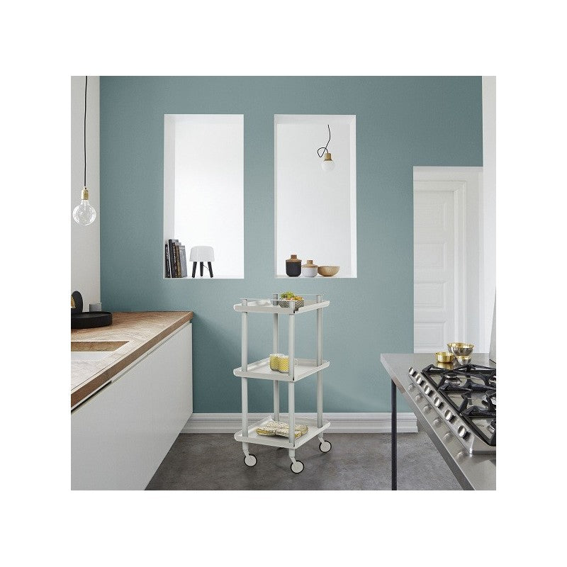 Desserte à roulettes, desserte de service Leky, métallique, 3 niveaux. Blanc Don Hierro - Mathon - 5