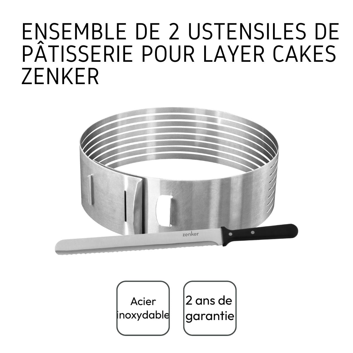 Ensemble de 2 ustensiles de pâtisserie pour layer cakes Zenker Zenker - Mathon - 4