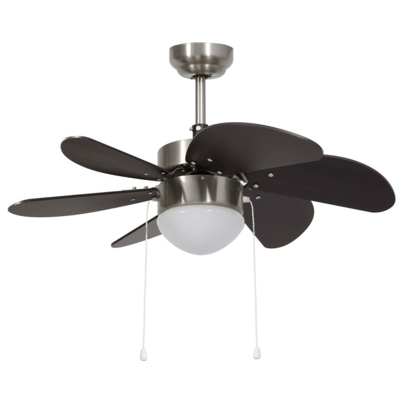 Ventilateur De Plafond Avec Lampe 76 Cm Marron Foncé VIDAXL - Mathon - 2