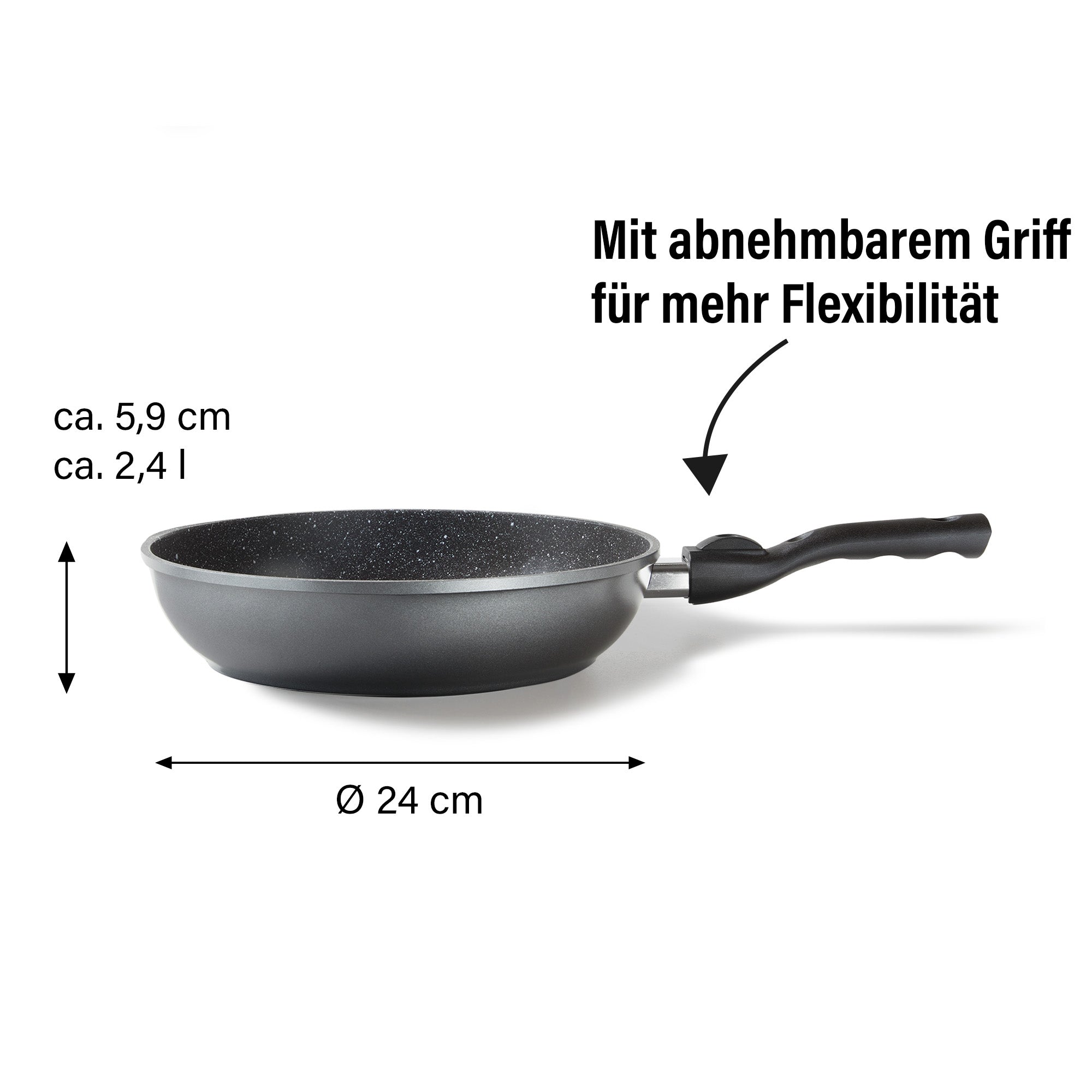 FLEX Sauteuse 24 cm, avec poignée amovible, Made in Germany, Stoneline - Mathon - 3