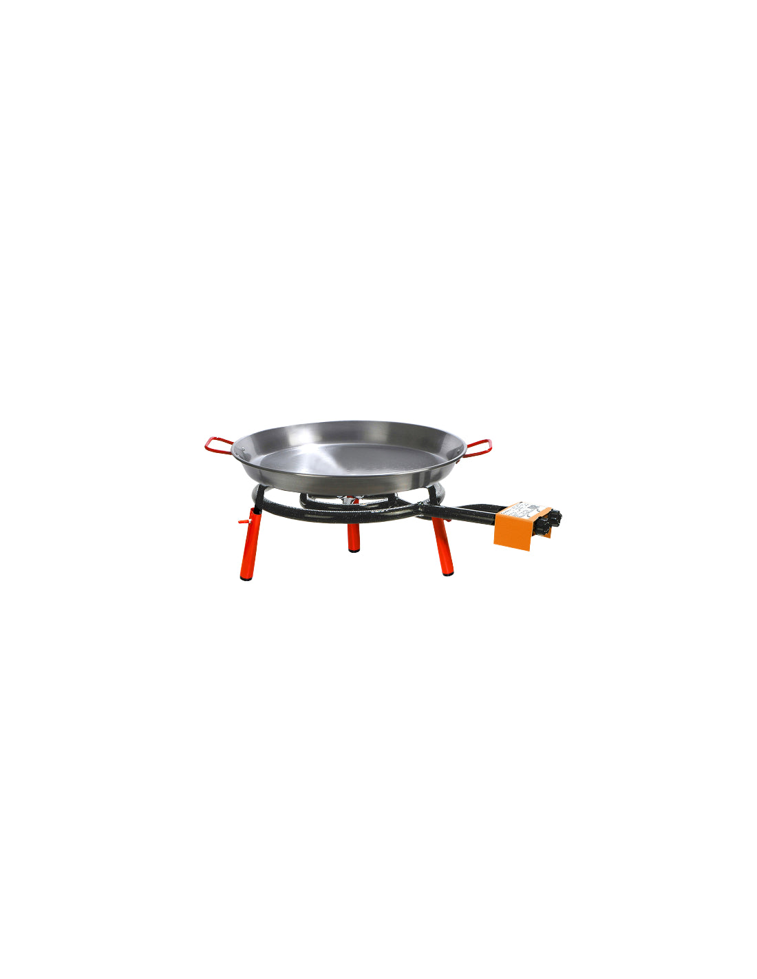 Set Paella Valencia Plat à Paëlla Poli 46 Cm 12 Parts / Réchaud 40 Cm / 11,40 Kw /  3 Pieds 15 Cm Le Pratique - Mathon