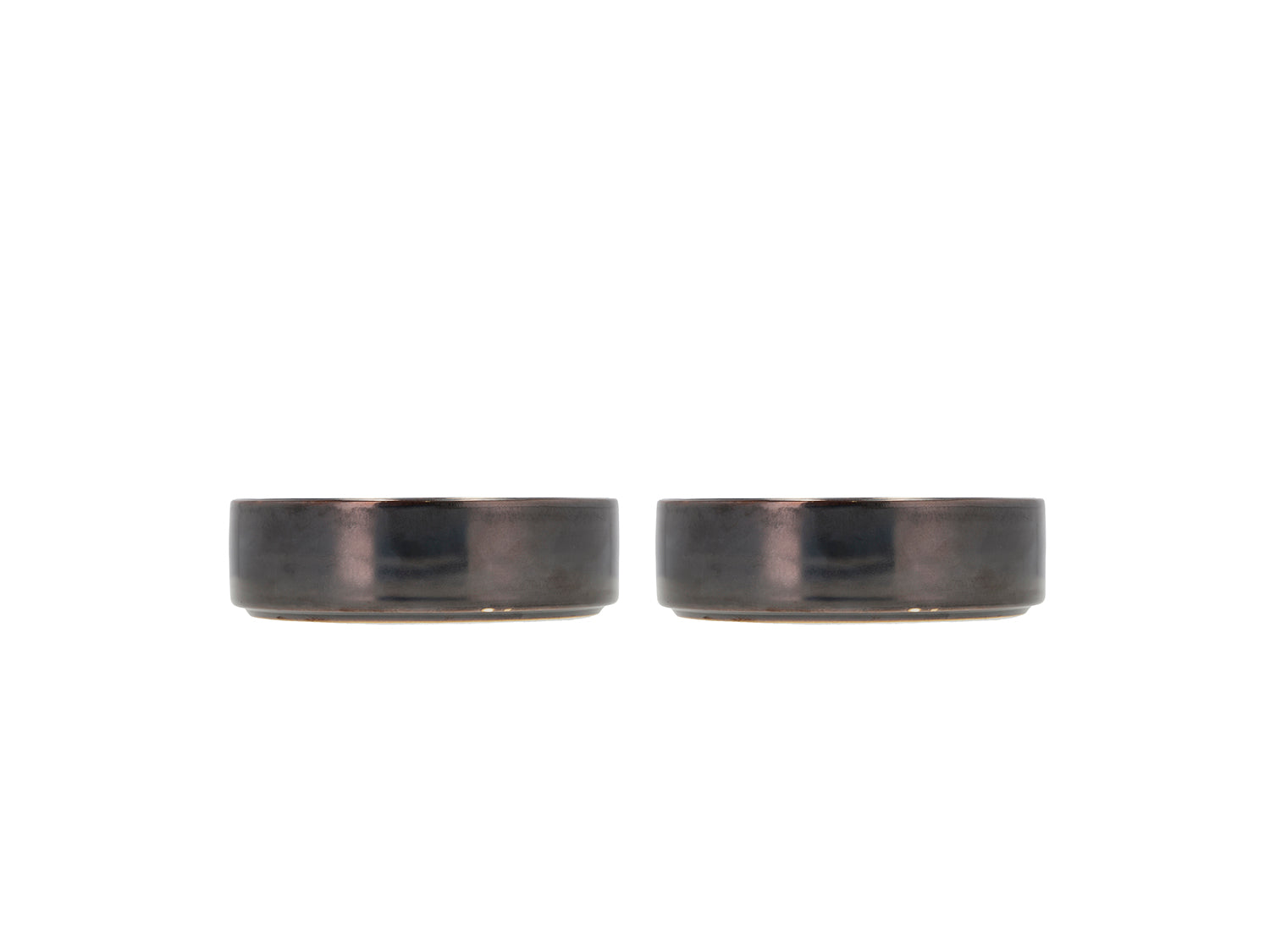 Lot de 2 bols FJORD 15cm en grès émaillé Noir métallisé Villa Collection - Mathon - 2