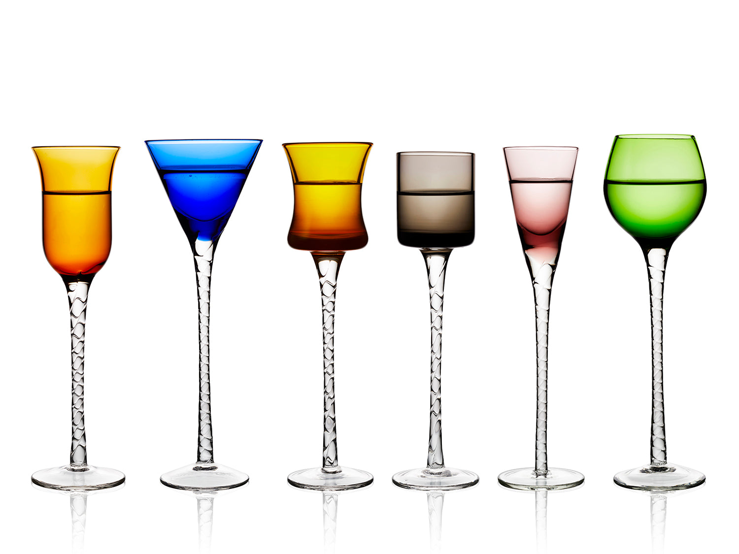 Ensemble de 6 verres à schnapps Couleurs assorties Lyngby Glas - Mathon - 1