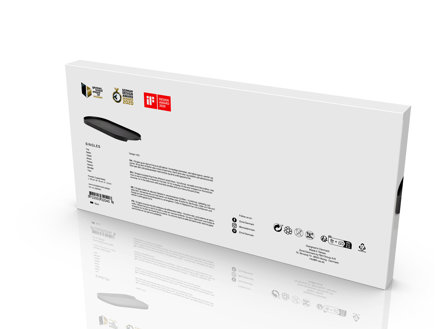 Plateau SINGLES en acier thermolaqué Noir Zone Denmark - Mathon - 3