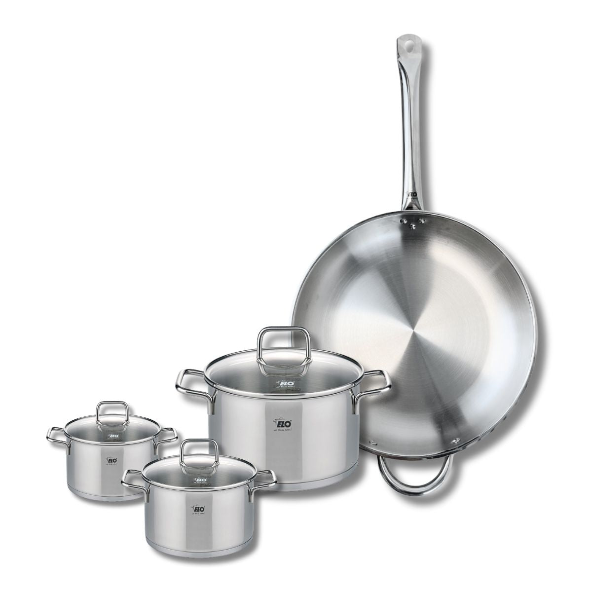Set de 1 Poêle de cuisson 32 cm et 3 faitouts 12, 16 et 20 cm  Profi Citrin Elo - Mathon - 1
