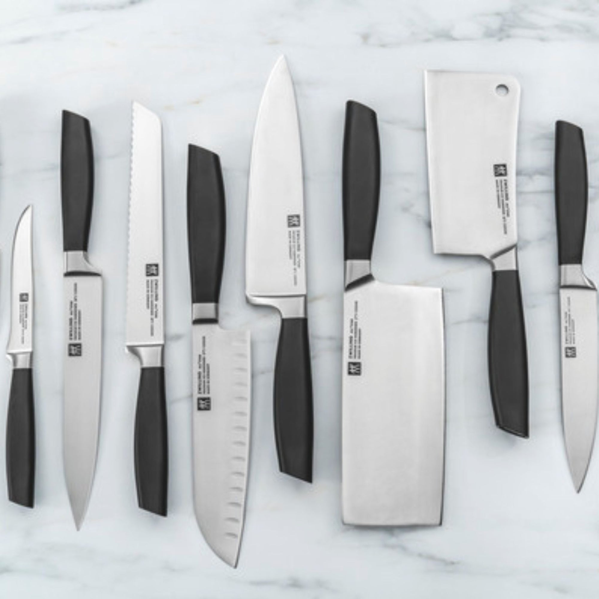 7-pcs, Bloc de couteaux, Argent, Noir mat Zwilling - Mathon - 6