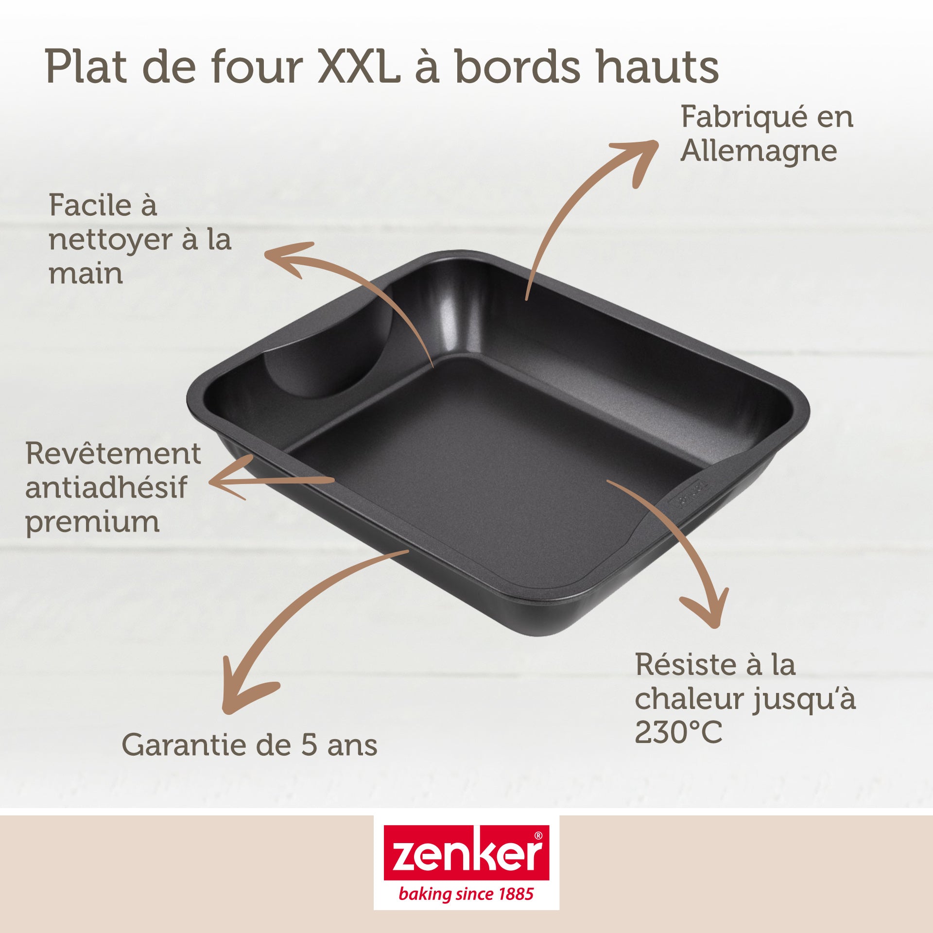 Plat à four XXL rectangle 40 x 34 cm Zenker Spécial Cooking Zenker - Mathon - 3