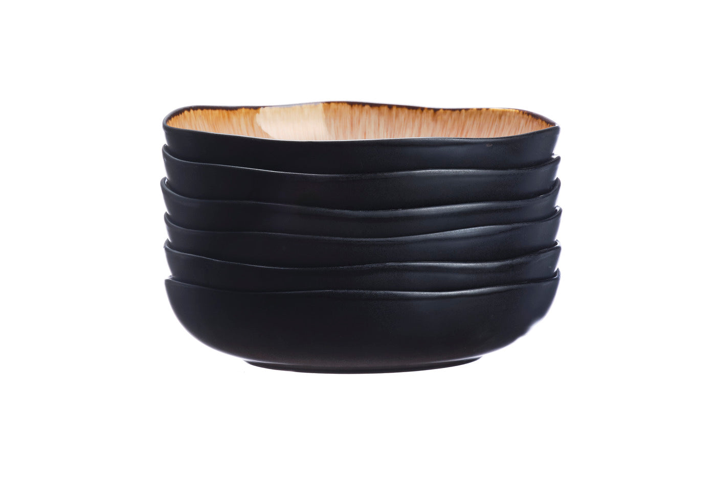 Lot de 6 assiettes creuses en grès marron D22.5 Björn - Mathon - 3