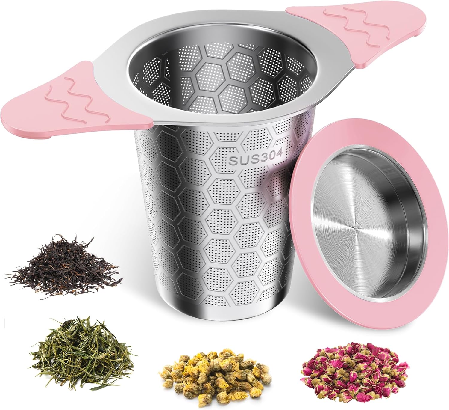 Infuseur à thé rose en acier inoxydable avec poignée Vendos85 - Mathon