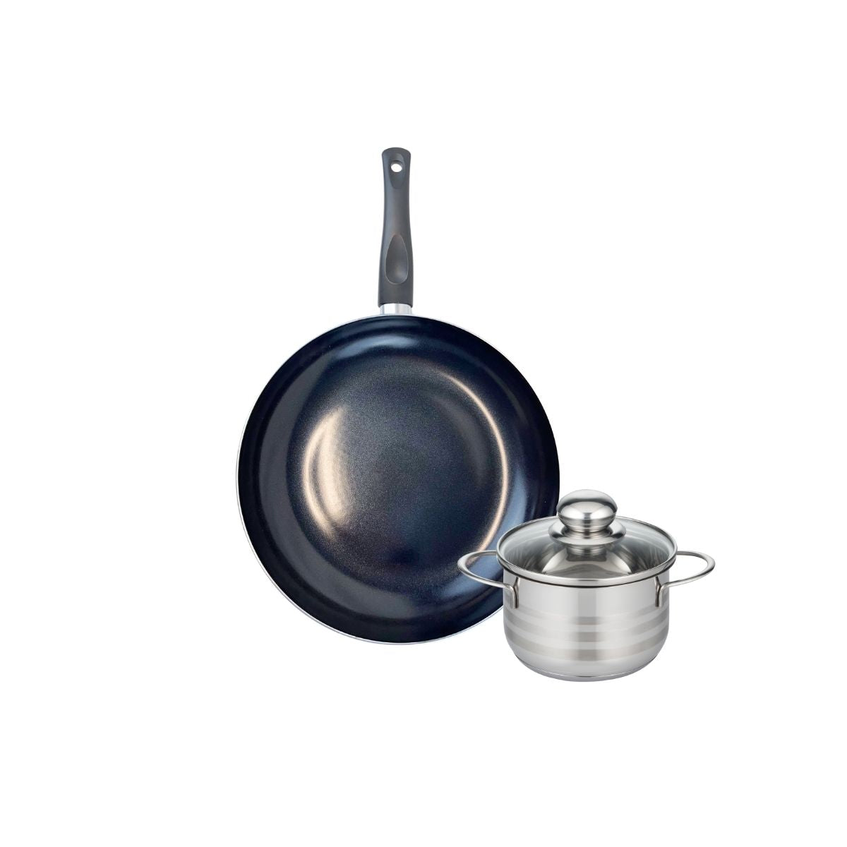 Ensemble de 1 Poêle de cuisson 32 cm et 1 faitout 16 cm  Prima Brillant Elo - Mathon - 1