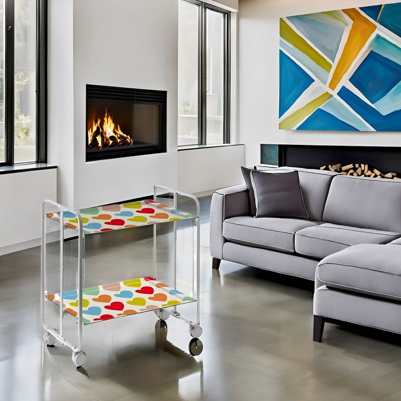 Desserte pliante 2 niveaux avec roulettes – structure gris aluminium, bauhaus Don Hierro - Mathon - 3