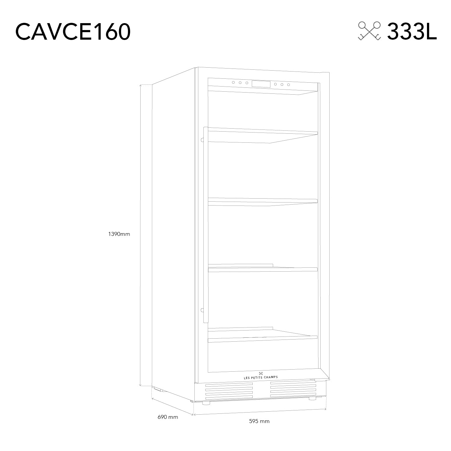 Cave à vin 160 bouteilles pose libre - CAVCE160 Les Petits Champs - Mathon - 4