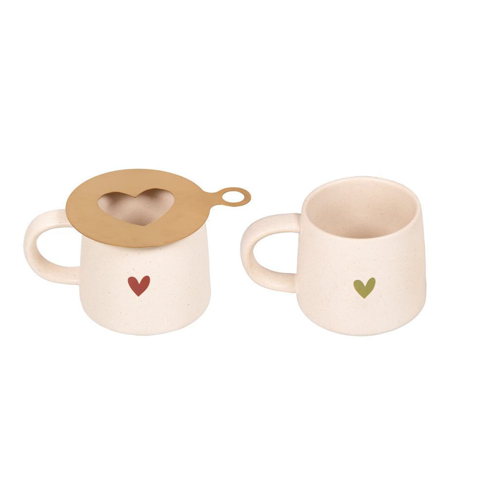 Coffret de 2 mugs 35 cl avec 1 pochoir sangam Table passion - Mathon - 1