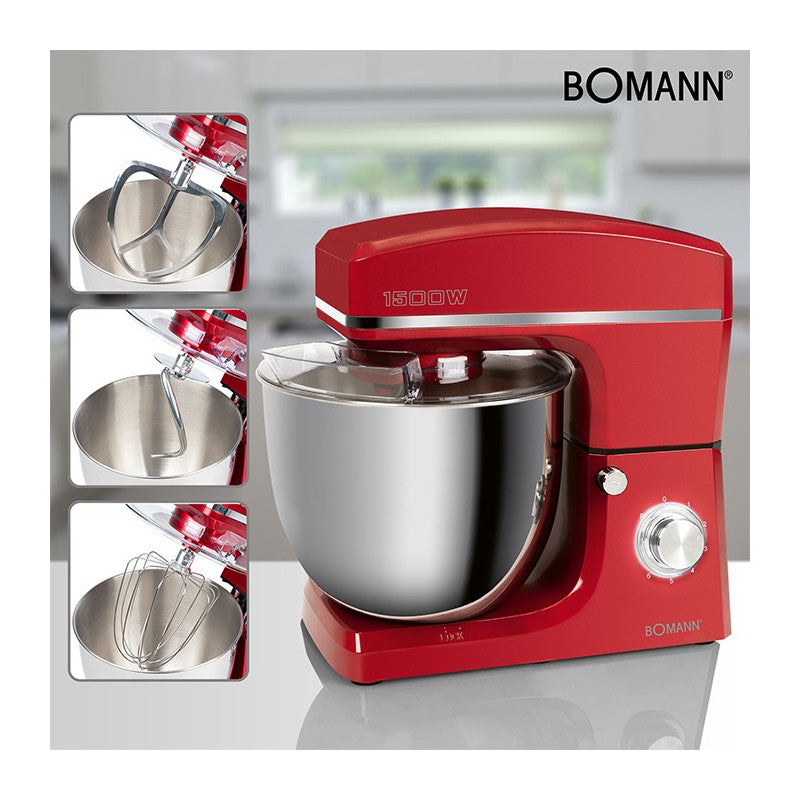 Robot pétrin multifonction 10L 1500W Bomann KM 6036 CB Rouge Bomann - Mathon - 2